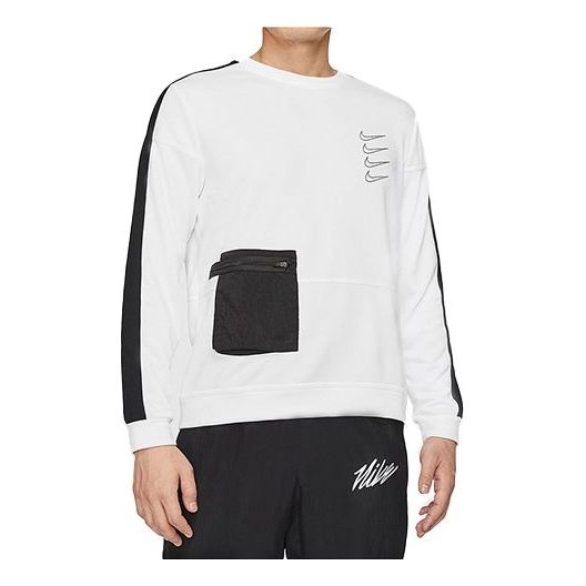 Nike Dri-fit Logo Knit Quick Dry Training Pullover White CJ4624-100