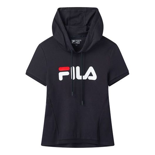 (WMNS) FILA Logo Printing hooded Short Sleeve Blue F11W028155G-NV
