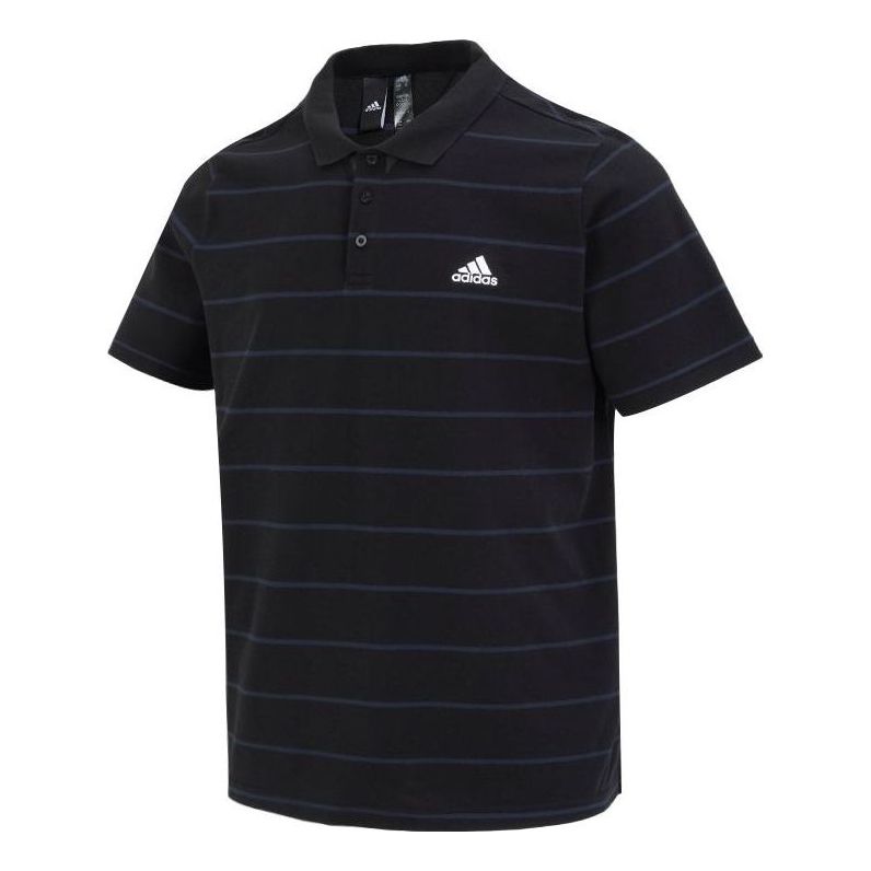 adidas Original F-stripe Short Sleeve Polo Shirt 'Black' IA8163