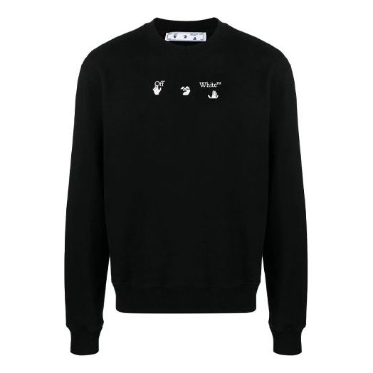 Off-White FW21 Logo Round Neck Long Sleeves Loose Fit Black OMBA025S21FLE0071010