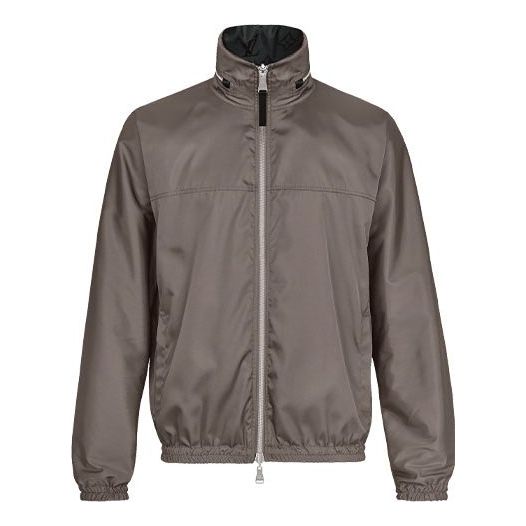 LOUIS VUITTON LV Logo Print Solid Color Double-Sided Collar Jacket For Men Grey 1A5DBF