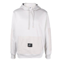Men's Nike Solid Color Logo Hooded Long Sleeves Gray White DQ5103-012