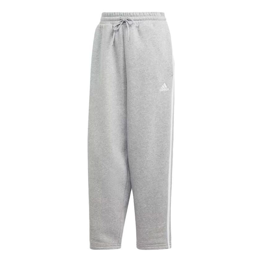 adidas Essentials 3-Stripes Open Hem Sweatpants 'Grey' IM0247