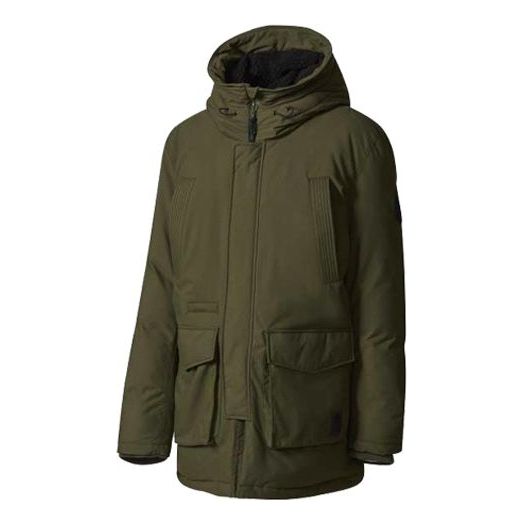 adidas originals Thicken Stay Warm hooded down Jacket Green BQ5265