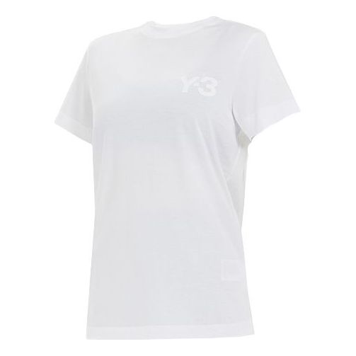 (WMNS) Y-3 Logo Printing Round-neck Tee White GM3273