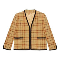Gucci Check Cotton Linen Formal Jacket 'Beige Orange' 741090-ZAITV-9194