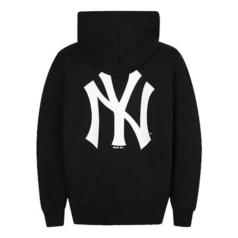 MLB New York Yankees Basic Large Logo Printing Sports hooded Long Sleeves Unisex Black 31HD03011-50L