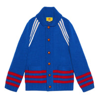 Gucci x adidas Intarsia Wool Cardigan 'Blue' 713184-XKCPK-4383