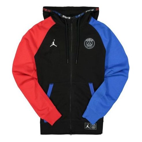 Pre-Owned Air Jordan x Paris Saint-Germain Fleece Full Zip Hoodie 'Black' BQ8346-011