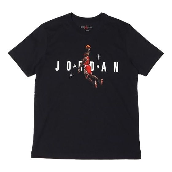 Air Jordan Flying Man Logo Round Neck Short Sleeve Black DC9798-010