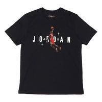 Air Jordan Flying Man Logo Round Neck Short Sleeve Black DC9798-010