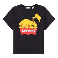 Levis x Pokmon Crossover Pikachu Cartoon Printing Short Sleeve Black 59187-0004