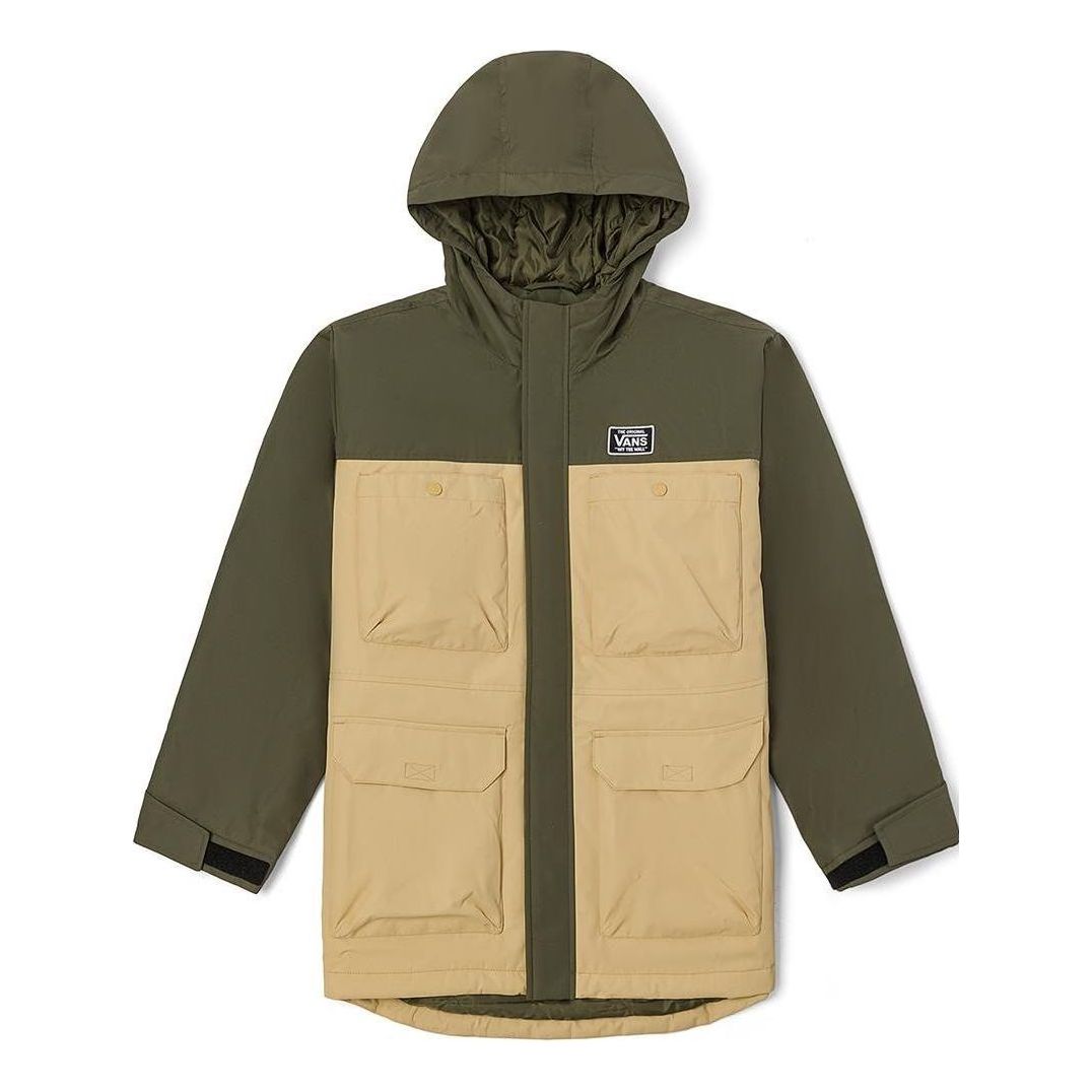 Vans Logo Zip Hooded Jacket 'Tan Green' VN000915YUU