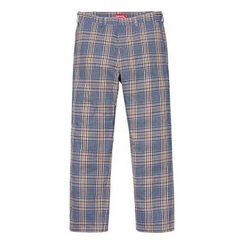 Supreme SS19 Work Pant Blue Plaid Cargo Casual Pants/Trousers Unisex SUP-SS19-226