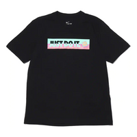 Men's Nike Contrasting Colors Large Logo Casual Sports Round Neck Short Sleeve Black T-Shirt DD1277-010