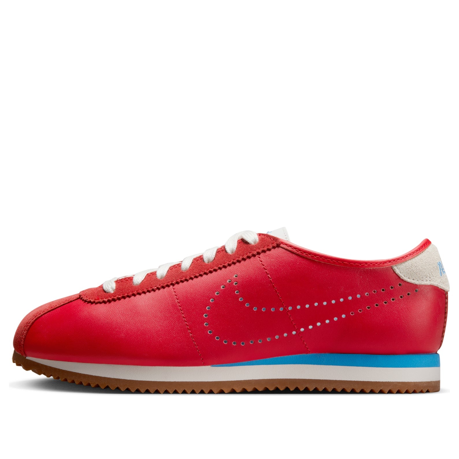 (WMNS) Nike Cortez Leather 'University Red Blue Perforated Swoosh' HQ1841-600