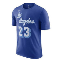 Nike Los Angeles Lakers LeBron James No. 23 Casual Sports Training Basketball Short Sleeve Blue  CT9914-495