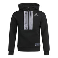 Men's Air Jordan Casual Sports Half Zipper Logo Jacket Black CK6454-010