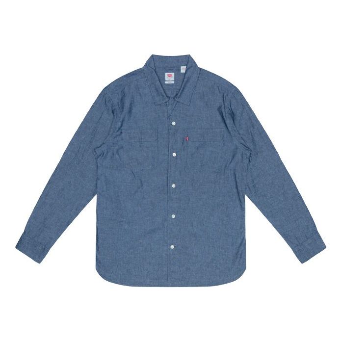 Men's Levis Quick Dry Breathable Casual Denim Long Sleeves Shirt Blue 85489-0000