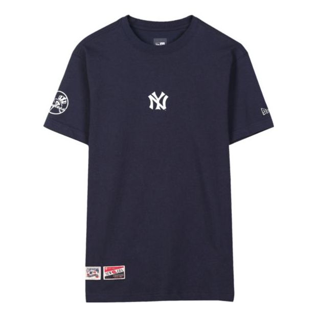 New Era NY Pattern Printing Alphabet Short Sleeve Unisex Navy Blue 11929689