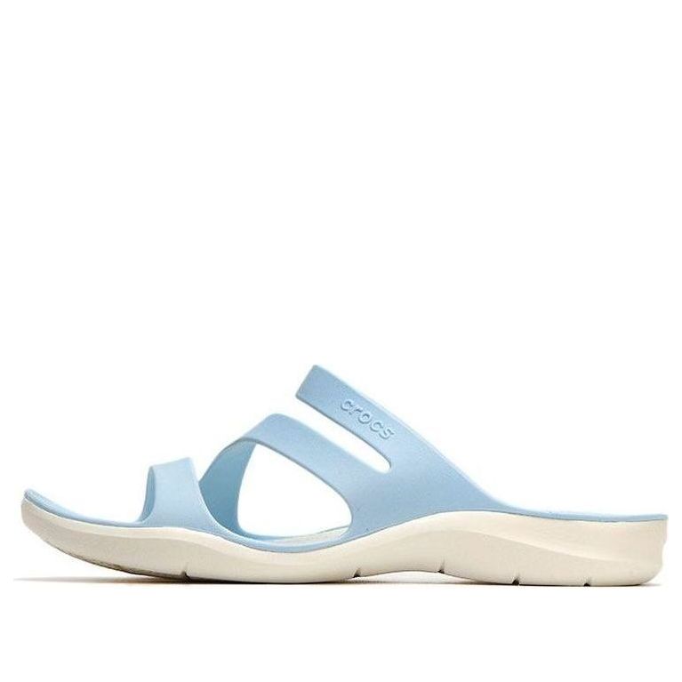 (WMNS) Crocs Flat Heel Sports Slippers Blue 203998-4JQ