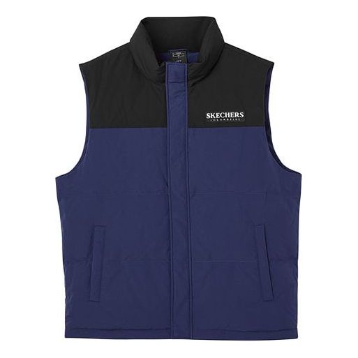 Skechers Logo Small Patchwork Sports Stand Collar Down Vest 'Multi-Color' L321M193