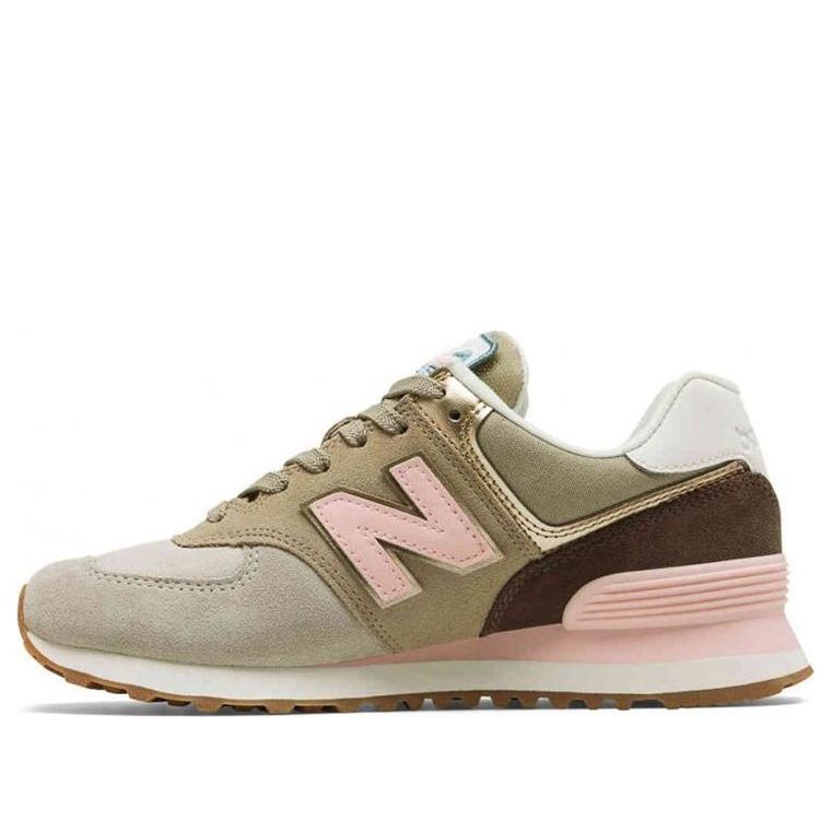 (WMNS) New Balance 574 Series Metallic Patch Sneakers Brown WL574MLA