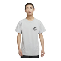 Nike Printing Alphabet Logo Round Neck Cotton Short Sleeve Gray DM6428-077