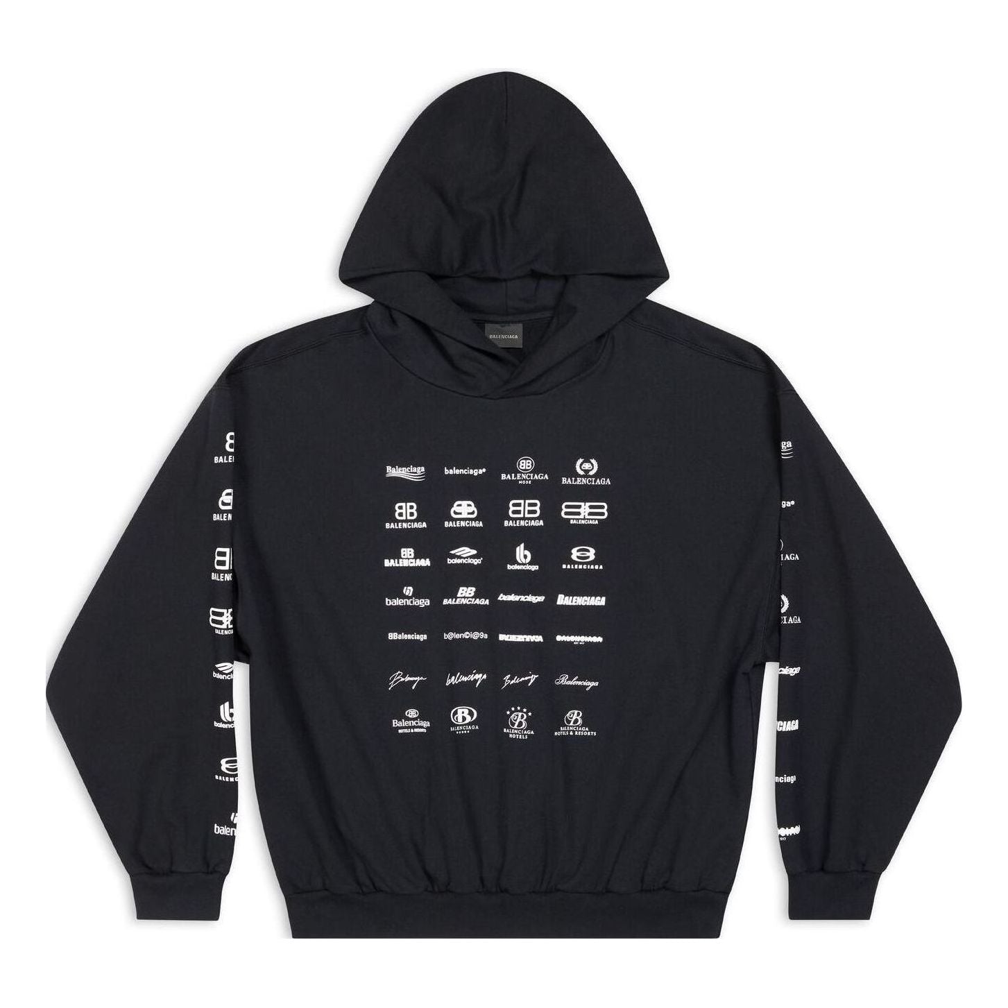Balenciaga Archives Logos Hoodie 'Black' 726241TNVQ81070