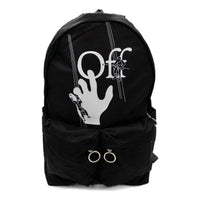 Off-White Logo Graffiti Alphabet Printing Zipper Multiple Pockets backpack schoolbag Black OMNB003E20FAB0021001