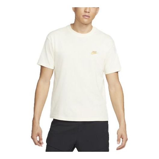 Men's Nike Logo Embroidered Word Printing Round Neck Casual Pullover Short Sleeve White T-Shirt DV8614-113