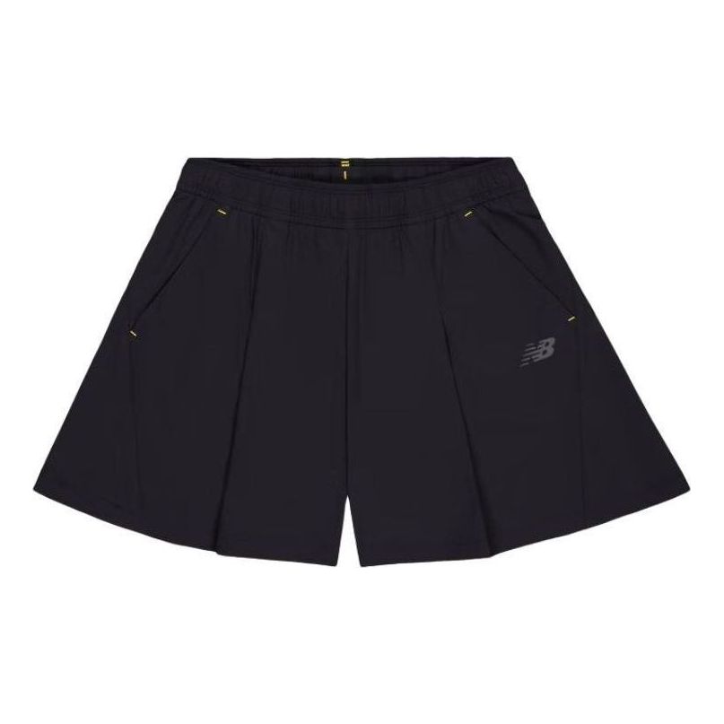 (WMNS) New Balance Small NB Logo Woven Short Asia Sizing 'Black' NVE24232-BK