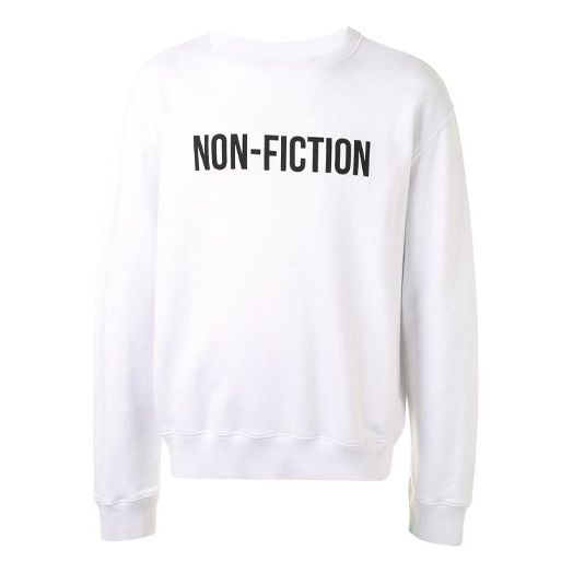 Men's Off-White Slogan Printing Pullover White OMBA025E20FLE0070110