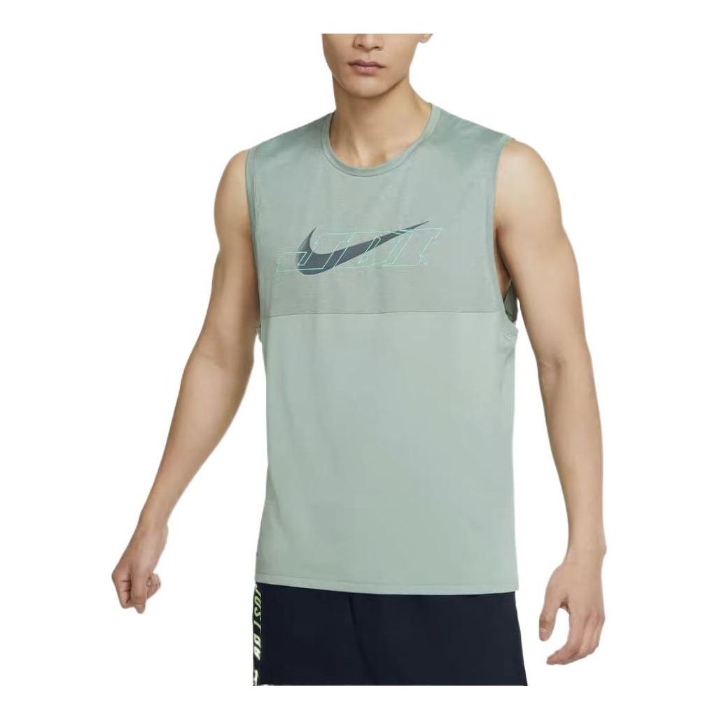 Men's Nike Splicing Logo Printing Sports Vest Green CZ2260-006