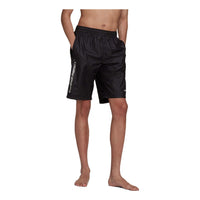 Men's adidas Solid Color Sports Alphabet Printing Shorts Black HC7125