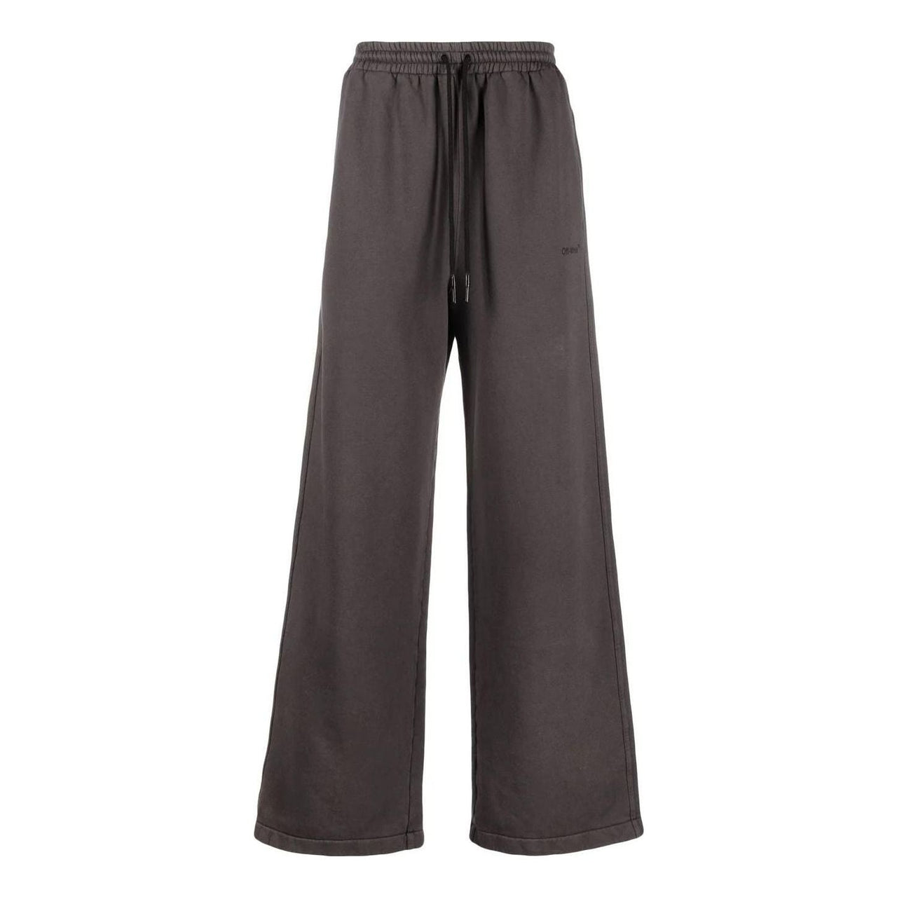Men's Off-White Solid Color Stripe Printing Loose Straight Sports Pants/Trousers/Joggers Gray OMCH044C99FLE00210101010