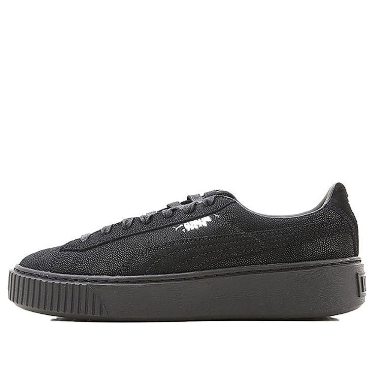 (WMNS) PUMA Basket Platform Casual Sneakers 'Black' 363313-04