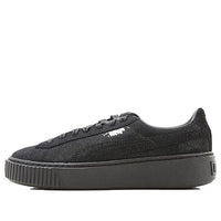 (WMNS) PUMA Basket Platform Casual Sneakers 'Black' 363313-04