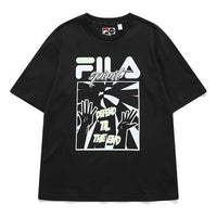 FILA FUSION Casual Sports Basketball Loose Round Neck Short Sleeve Black T11M125115F-BK