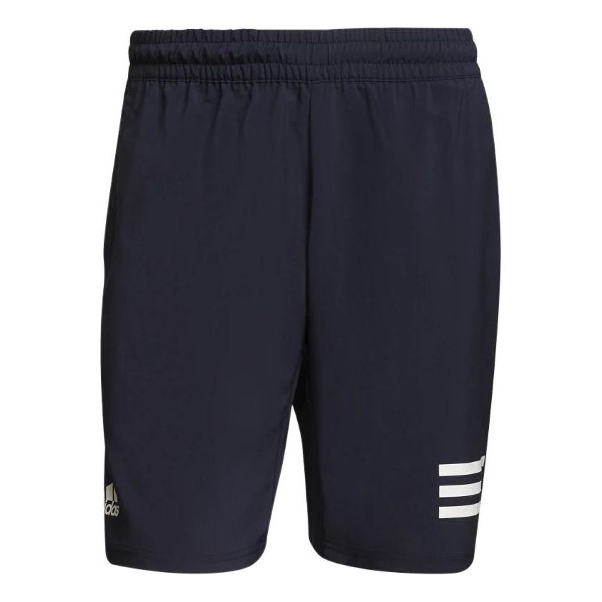 adidas Solid Color Stripe Logo Athleisure Casual Sports Breathable Shorts Navy Blue H34711