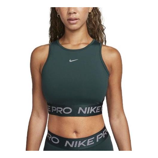 (WMNS) Nike Pro Dri-FIT Cropped Tank Top 'Deep Jungle' FB5588-328