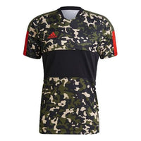 adidas Tiro Tr Jsy Aop Soccer/Football Sports Patchwork Print Short Sleeve Camouflage GU8190