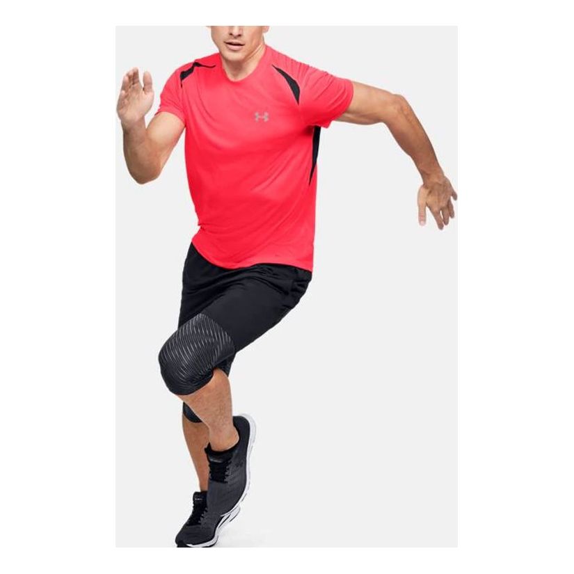 Men's Under Armour Streaker Series Running Sports Short Sleeve Red Black 1326579-628