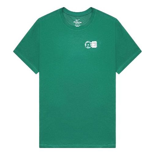Men's Nike Tennis Sports Printing Round Neck Short Sleeve Green T-Shirt DJ2596-341