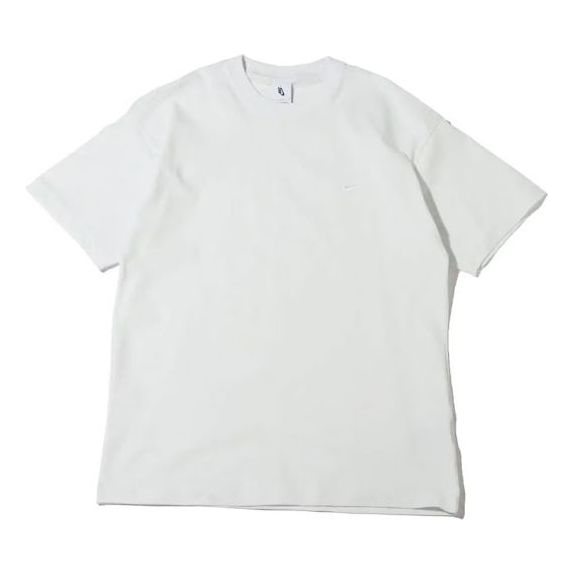 Nike Solo Swoosh Solid Color Round Neck Short Sleeve White DA0321-121