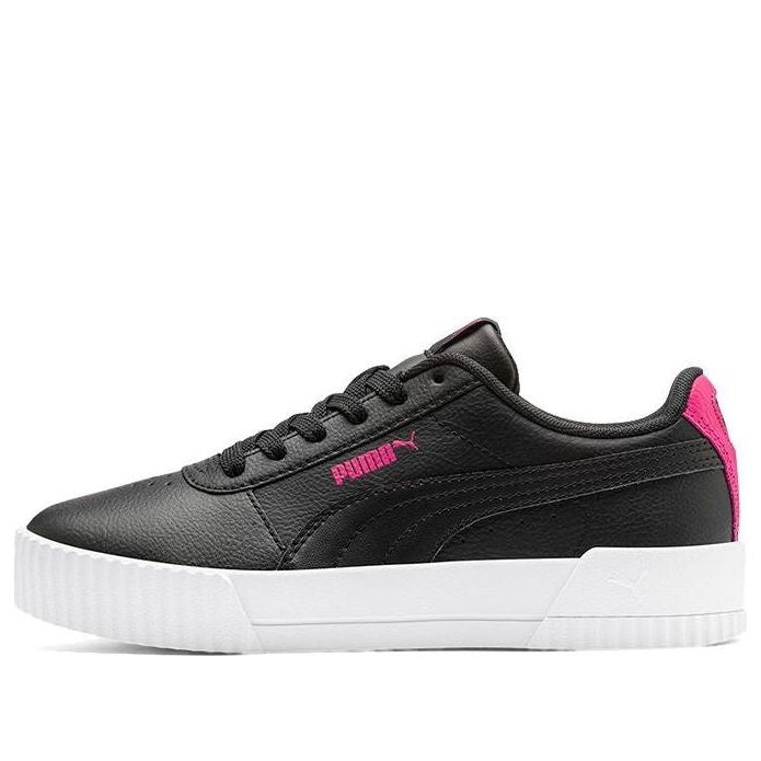 (GS) PUMA Carina L Casual Board Shoes Black/White/Red 370677-01