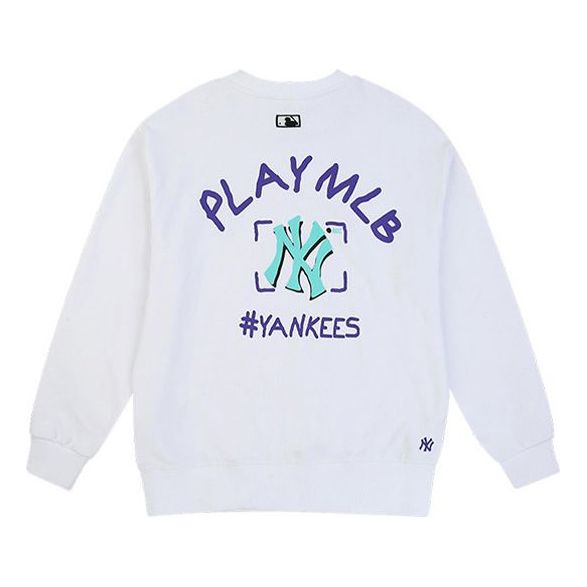 MLB Play Series Yankees Long Sleeve Loose Graffiti Sweater Unisex White 31MT07011-50W