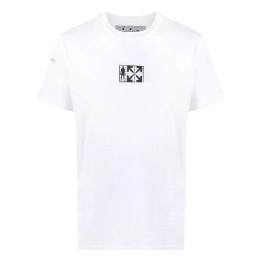 Off-White Arrows Pattern Printing Short Sleeve White OMKA002E20FAB0010110