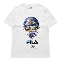 Fila FUSION x staple Crossover Earth Printing Round Neck Short Sleeve Couple Style White T11M114120A-WT