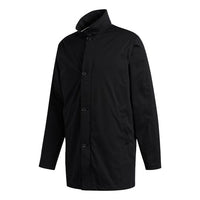 adidas Stand Collar Button Golf Long Sleeves Jacket Black FS2521